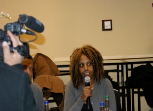 Meron Estifanos, an Eritrean human rights activist living in Sweden
